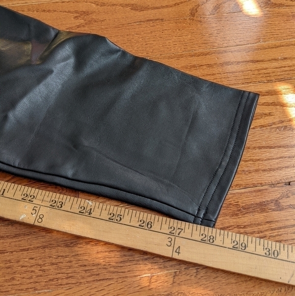 7fam leather look faux vegan leggings black 3x plus - Picture 9 of 11